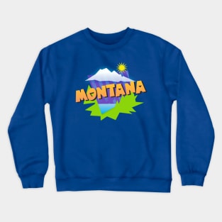 Montana Mountains Graphic Crewneck Sweatshirt